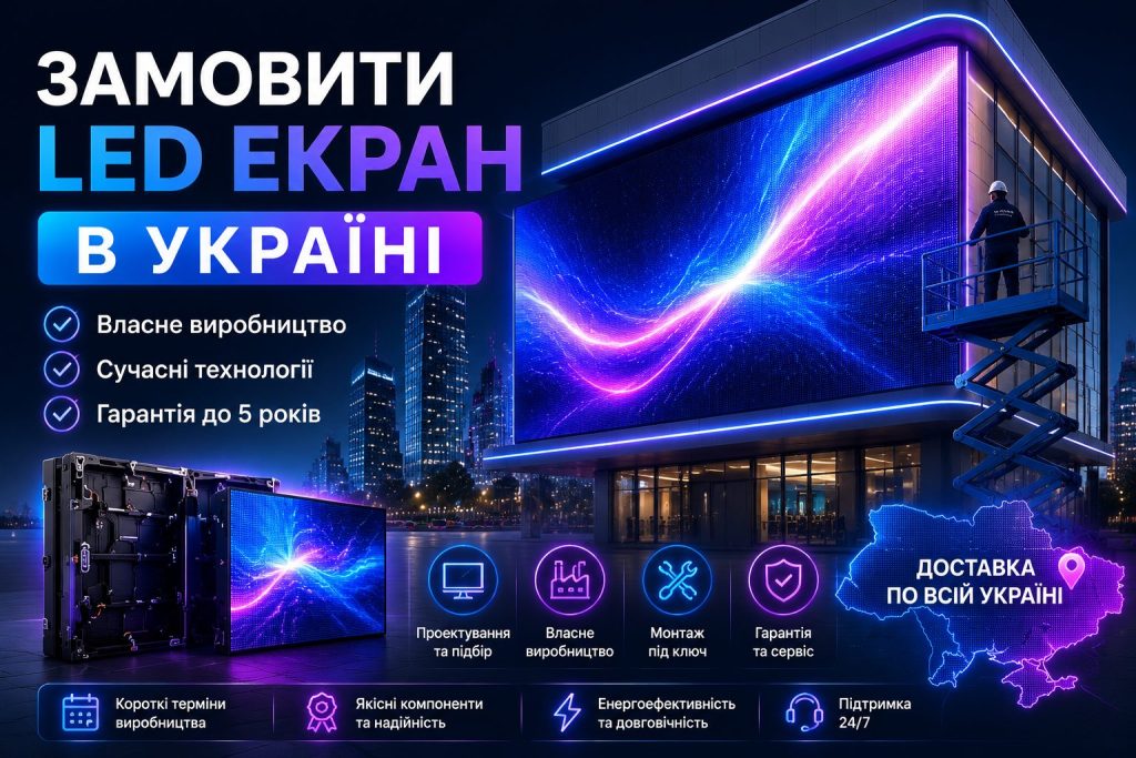 Замовлення LED екранів в Україні: виробництво, монтаж і цифрова реклама для бізнесу