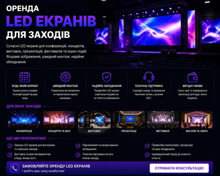 Оренда LED екранів для заходів: концерти, конференції, виставки та події